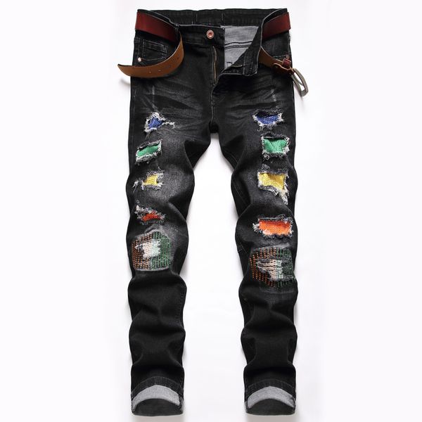 colorful patch jeans pants men slim fit design straight biker big size motocycle men's hip hop trousers for male 28-42 black blue, Black;brown
colorful patch jeans pants men slim fit design straight biker big size motocycle men's hip hop trousers for male 28-42 black blue, Black;brown