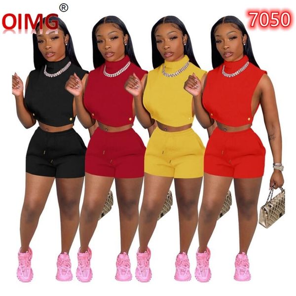 summer clothes for women outfits two piece set sleeveless turtleneck t shirt shorts mathing sets tracksuits wholesale 7050 220616, Gray
summer clothes for women outfits two piece set sleeveless turtleneck t shirt shorts mathing sets tracksuits wholesale 7050 220616, Gray