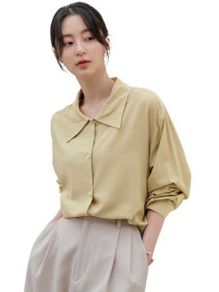 dazy-less drop shoulder plicated detail shirt y0jy#, White