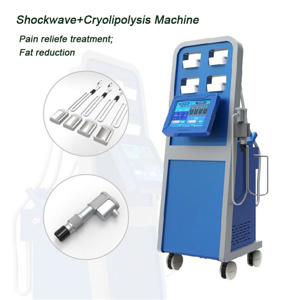 2 in 1 slimming machine pneumatic shockwave physiotherapy criolipolysis cool pads fat ing extracorporeal shock wave therapy equipment