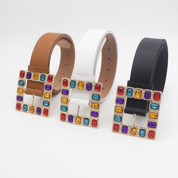 trendy big colored stone diamond square belt pin buckle retro dress waist seal simple wide, Black;brown
trendy big colored stone diamond square belt pin buckle retro dress waist seal simple wide, Black;brown