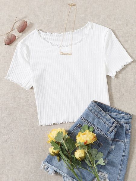 lettuce edge tee w3tp#, White