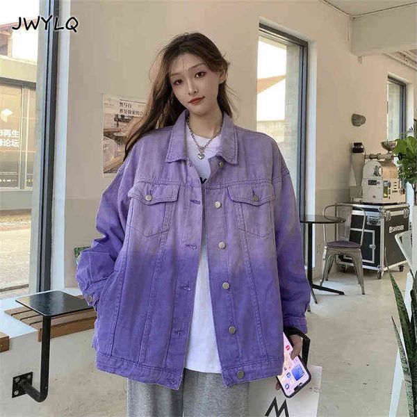 spring autumn tie dye gradient denim jacket oversized pink/purple jean coats woman korean baggy casual long sleeve new 2022 l220714, Black;brown
spring autumn tie dye gradient denim jacket oversized pink/purple jean coats woman korean baggy casual long sleeve new 2022 l220714, Black;brown