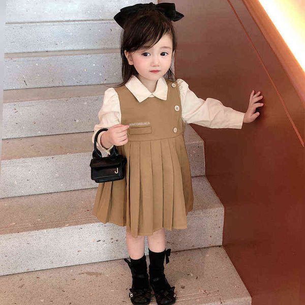 2021 autumn baby girl korean fashion college style dress fake two pleated dresses l220715, Red;yellow
2021 autumn baby girl korean fashion college style dress fake two pleated dresses l220715, Red;yellow