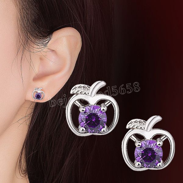 silver earring fashion fruit apple stud earring for women wedding minimalist jewelry amethyst earrings, Golden;silver
silver earring fashion fruit apple stud earring for women wedding minimalist jewelry amethyst earrings, Golden;silver