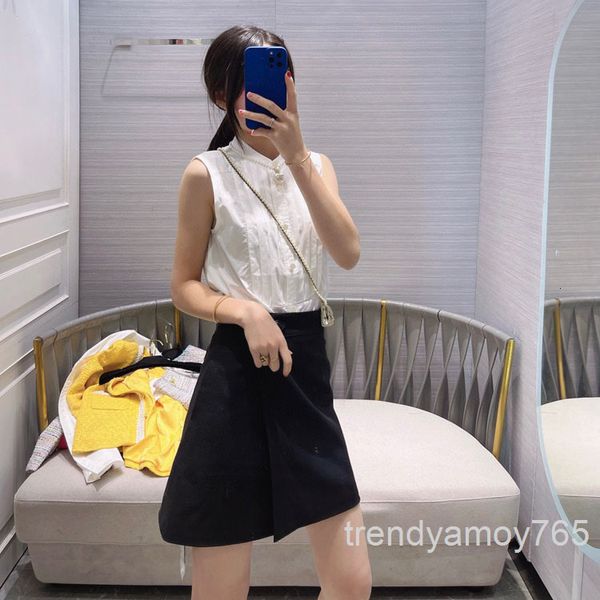 women's blouses & shirts style pleated vest shirt vigorous girl slim stand collar sleeveless thin woman summer high end, White
women's blouses & shirts style pleated vest shirt vigorous girl slim stand collar sleeveless thin woman summer high end, White