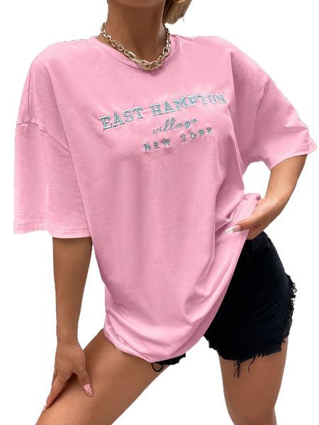 drop shoulder letter embroidery p6lg#, White
drop shoulder letter embroidery p6lg#, White