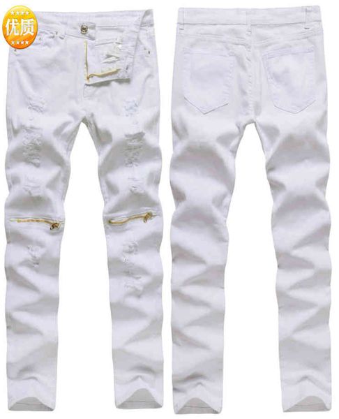 men's pants men's hole sticking fabric solid color white edge cut leisure pants slim fit small foot elastic night club trendy khzi, Black
men's pants men's hole sticking fabric solid color white edge cut leisure pants slim fit small foot elastic night club trendy khzi, Black
