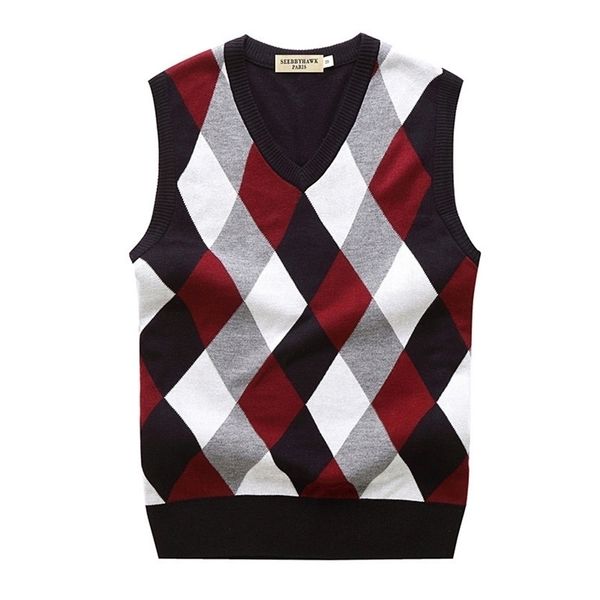 mens golf vest autumn spring warm thick sleeveless vneck argyle slim fit fashion sweaters knitted cotton casual wool coat 201125, White;black
mens golf vest autumn spring warm thick sleeveless vneck argyle slim fit fashion sweaters knitted cotton casual wool coat 201125, White;black