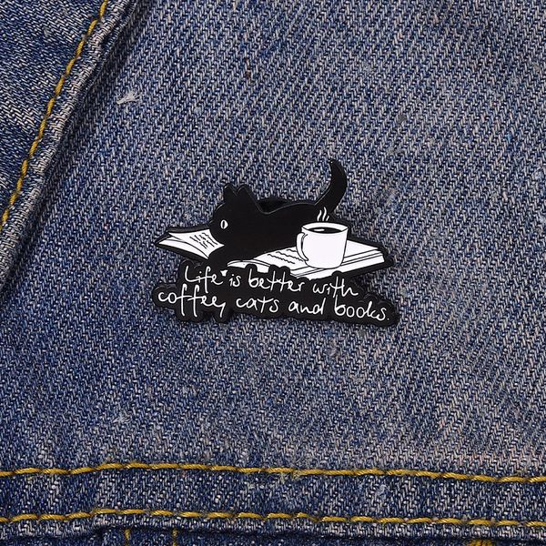 dream life enamel pins custom life is better with cat coffee book brooch lapel badges animal jewelry gift for kids friends, Blue
dream life enamel pins custom life is better with cat coffee book brooch lapel badges animal jewelry gift for kids friends, Blue