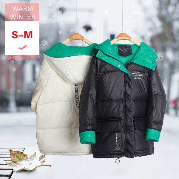 winter women white duck down coat female fashion thick warm hooded jacket casual patchwork color soft windproof outwear 201103, Black
winter women white duck down coat female fashion thick warm hooded jacket casual patchwork color soft windproof outwear 201103, Black