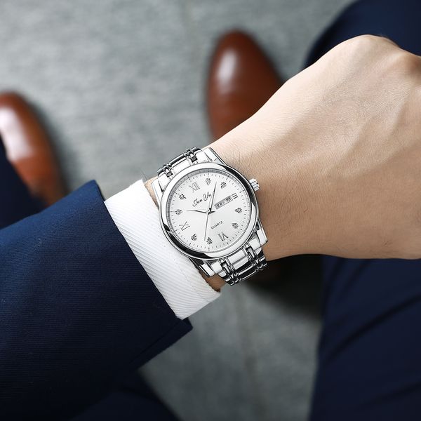 full automatic movement non mechanical men's watch double calendar luminous waterproof business steel wrist quartz watch a7, Slivery;brown
full automatic movement non mechanical men's watch double calendar luminous waterproof business steel wrist quartz watch a7, Slivery;brown