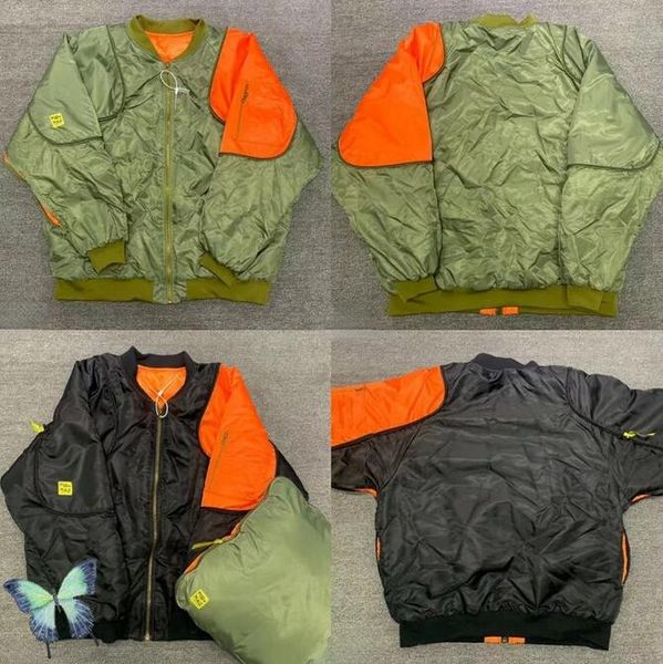 army green double wear jackets patchwork multifunction men's reversible bomber jacket, Black;brown
army green double wear jackets patchwork multifunction men's reversible bomber jacket, Black;brown