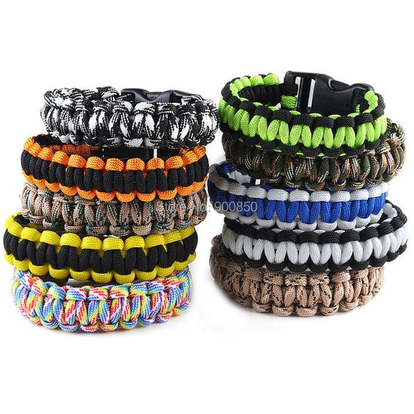 cuff new trendy military emergency survival bracelets 3 colors paracord rope outdoor survival bracelet camping shackle buckle, White
cuff new trendy military emergency survival bracelets 3 colors paracord rope outdoor survival bracelet camping shackle buckle, White