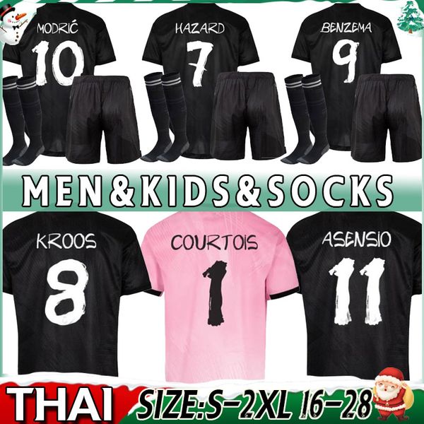 2022 soccer jerseys madrid benzema 21 22 fans player version football shirts alaba hazard modric camiseta men kids kit sets uniform full set, Black;yellow
2022 soccer jerseys madrid benzema 21 22 fans player version football shirts alaba hazard modric camiseta men kids kit sets uniform full set, Black;yellow