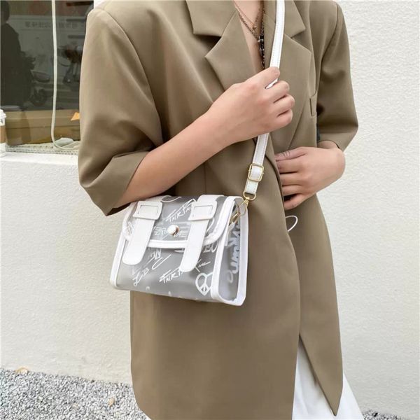 fashion women transparent pu leather pvc patchwork shoulder crossbody bags casual ladies letters printing small messenger bags
fashion women transparent pu leather pvc patchwork shoulder crossbody bags casual ladies letters printing small messenger bags