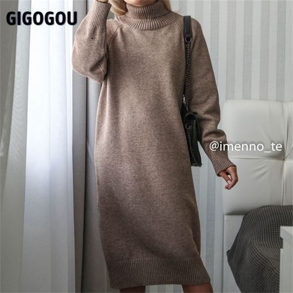 gigogou oversized women long knit straight dress thick warm cashmere turtleneck sweater dress baggy tunic midi dresses 220316, Black;gray 
gigogou oversized women long knit straight dress thick warm cashmere turtleneck sweater dress baggy tunic midi dresses 220316, Black;gray