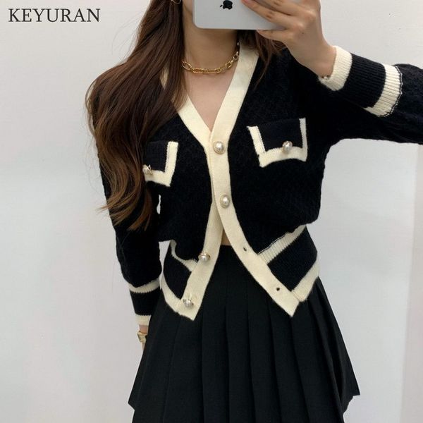 elegant v neck contrast color cardigans women short sweater coat korean fashion autumn winter vintage knitted outwear crop top, White;black
elegant v neck contrast color cardigans women short sweater coat korean fashion autumn winter vintage knitted outwear crop top, White;black