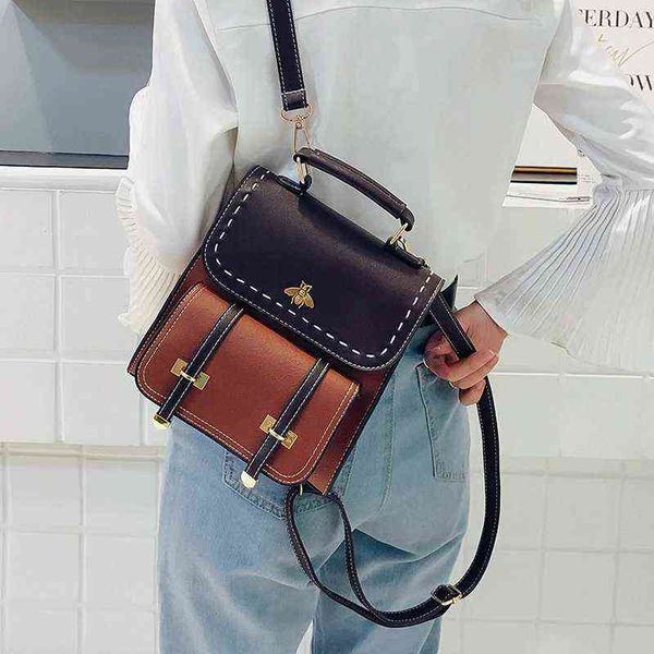 women backpack quality vintage leather preppy female little bee school college travel bag dropshipping
women backpack quality vintage leather preppy female little bee school college travel bag dropshipping