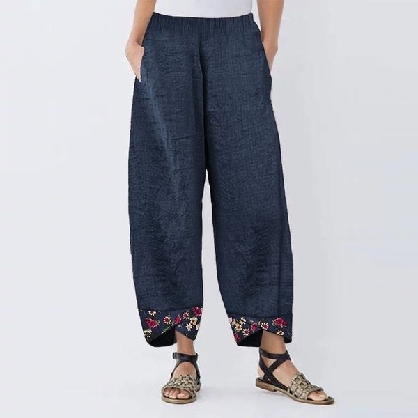 women casual harem pants autumn elastic waist wide leg pants vintage floral printed trousers plus size female loose pantalon y200418, Black;white
women casual harem pants autumn elastic waist wide leg pants vintage floral printed trousers plus size female loose pantalon y200418, Black;white
