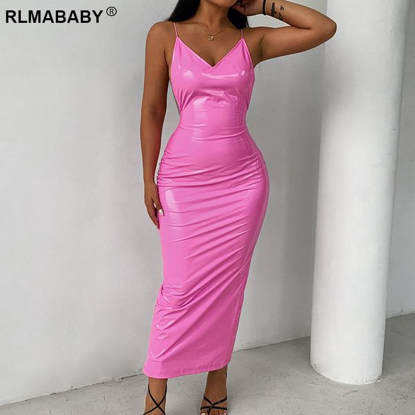 women spaghetti strap backless black pu leather maxi bodycon dress slim night club v neck elegant party white long dress, Black;gray
women spaghetti strap backless black pu leather maxi bodycon dress slim night club v neck elegant party white long dress, Black;gray