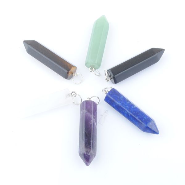 mixed crystal pillar bullet shape pendants jewelry natural gemstone bead lapis lazuli aventurine tiger eye amethysts obsidian dbn429, Silver
mixed crystal pillar bullet shape pendants jewelry natural gemstone bead lapis lazuli aventurine tiger eye amethysts obsidian dbn429, Silver