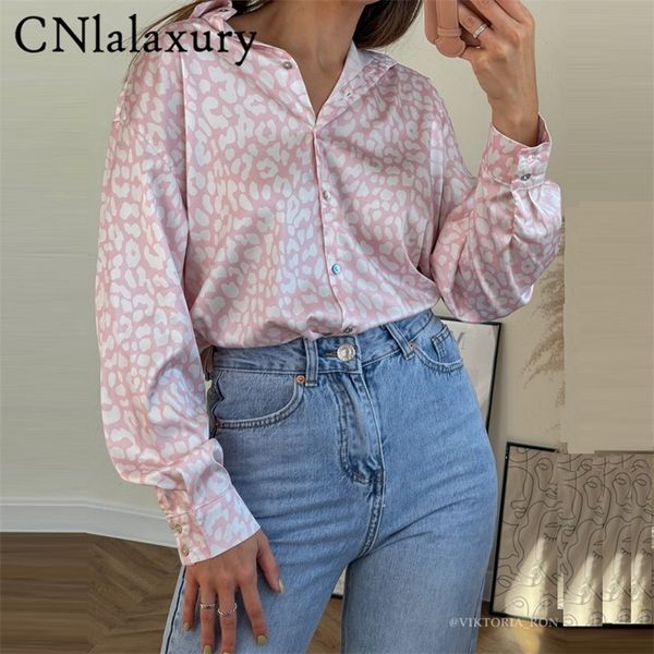 cnlalaxury fashion leopard satin print loose blouses women vintage long sleeve button-up female shirts blusas chic 220407, White
cnlalaxury fashion leopard satin print loose blouses women vintage long sleeve button-up female shirts blusas chic 220407, White