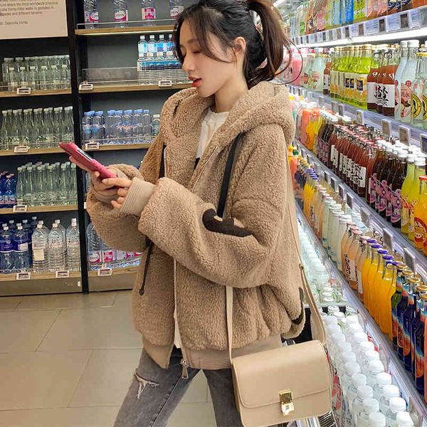 women's jackets lamb cashmere coat women's winter korean loose granular cardigan plus thickened lamb wool rp1h, Black;brown 
women's jackets lamb cashmere coat women's winter korean loose granular cardigan plus thickened lamb wool rp1h, Black;brown