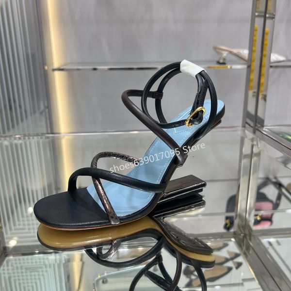 designer women's sandals leather sneakers with ribbons crossed luxury metal diagonal stereo heels size 35-42, Black
designer women's sandals leather sneakers with ribbons crossed luxury metal diagonal stereo heels size 35-42, Black