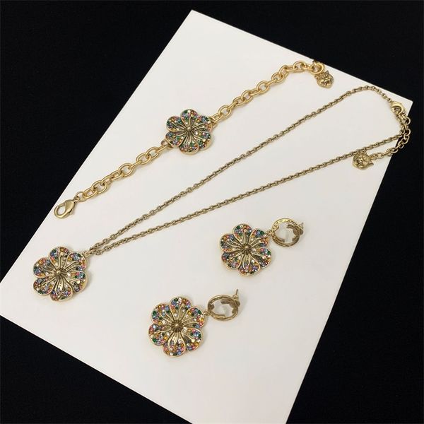 80% off outlets ancient color diamond flower earrings women's doubles letter brass petal bracelet necklace set, Golden
80% off outlets ancient color diamond flower earrings women's doubles letter brass petal bracelet necklace set, Golden