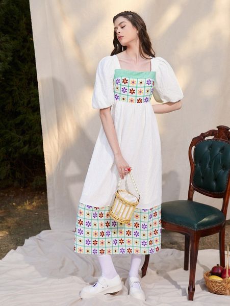 floral print puff sleeve square neck dress q7hy#, Black;gray
floral print puff sleeve square neck dress q7hy#, Black;gray