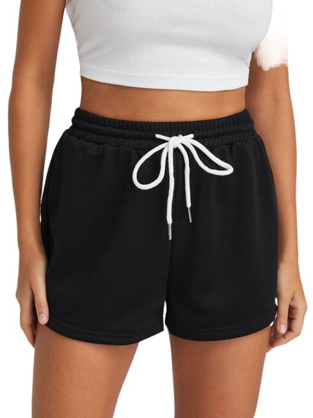 drawstring waist track shorts h6ww#, White;black
drawstring waist track shorts h6ww#, White;black