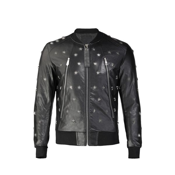 men's jacket 2022 high-end new designer casual classic motorcycle fashion leather jacket punk rock coat clothing, Black
men's jacket 2022 high-end new designer casual classic motorcycle fashion leather jacket punk rock coat clothing, Black