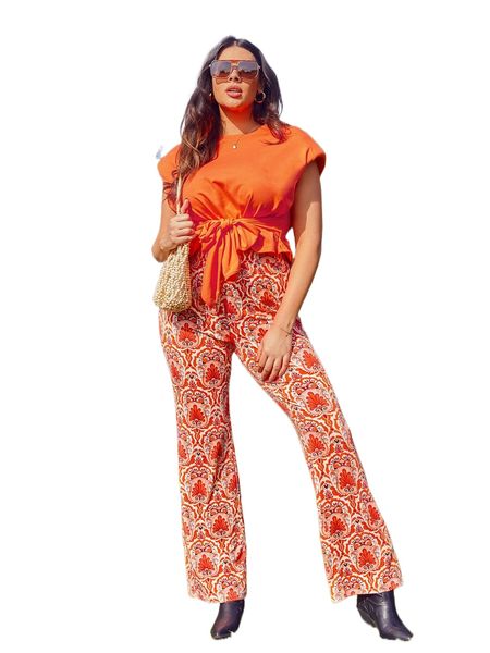 plus neon orange padded shoulder tie front peplum a9i5#, Black
plus neon orange padded shoulder tie front peplum a9i5#, Black