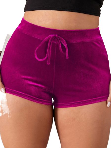 plus knot front velvet shorts 07zk#, Black
plus knot front velvet shorts 07zk#, Black