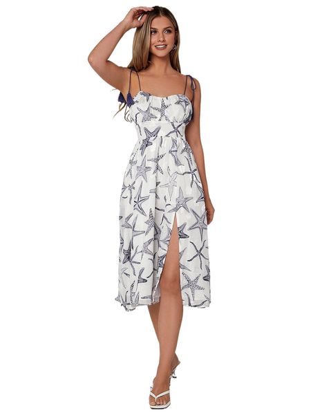 starfish print tassel tie shoulder split thigh chiffon cami dress r4uh#, Black;gray
starfish print tassel tie shoulder split thigh chiffon cami dress r4uh#, Black;gray