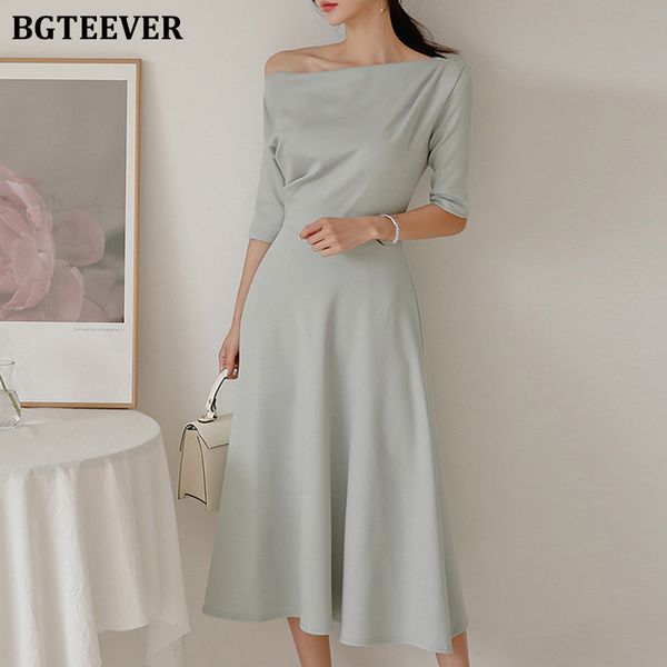 bgteever casual elegant slash neck women dress half sleeve femme vestidos slim waist a-line female dress 2021 summer midi dress, Black;gray
bgteever casual elegant slash neck women dress half sleeve femme vestidos slim waist a-line female dress 2021 summer midi dress, Black;gray