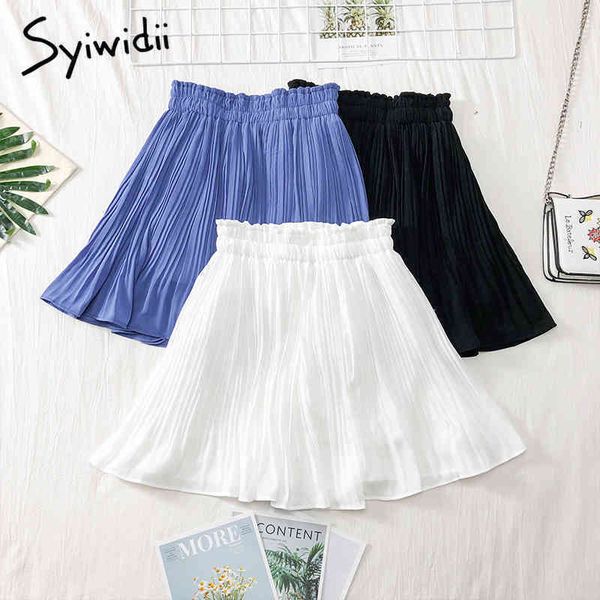elastic high waist skirt women folds casual aline solid blue pleated spring summer korean fashion mini skirts 210415, Black
elastic high waist skirt women folds casual aline solid blue pleated spring summer korean fashion mini skirts 210415, Black
