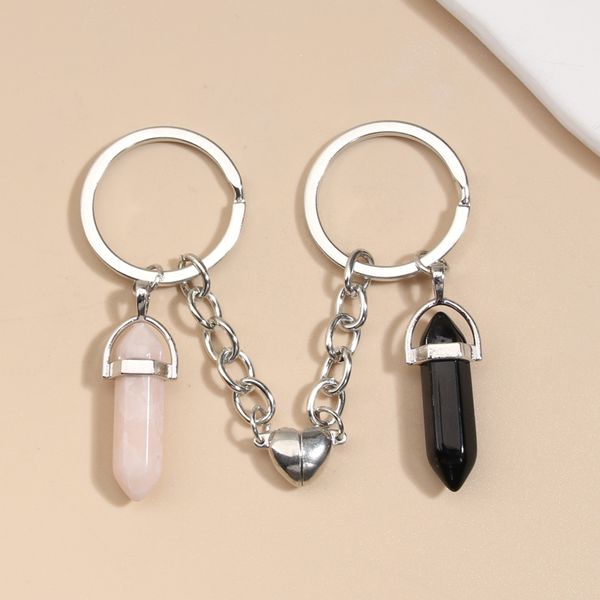 new keychain natural crystal quartz stone key ring heart magnetic button key chains keyring for couple friend gifts diy handmade jewelry, Slivery;golden
new keychain natural crystal quartz stone key ring heart magnetic button key chains keyring for couple friend gifts diy handmade jewelry, Slivery;golden