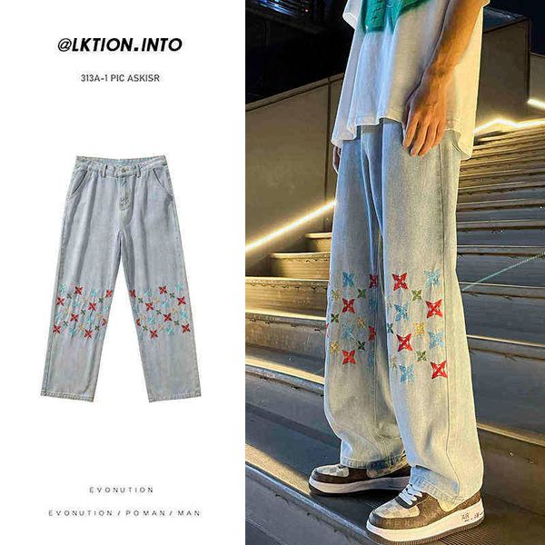 2022 men's baggy homme cargo pocket jeans embroidered classic black/blue color casual pants biker denim loose trousers -3xl t220726
2022 men's baggy homme cargo pocket jeans embroidered classic black/blue color casual pants biker denim loose trousers -3xl t220726