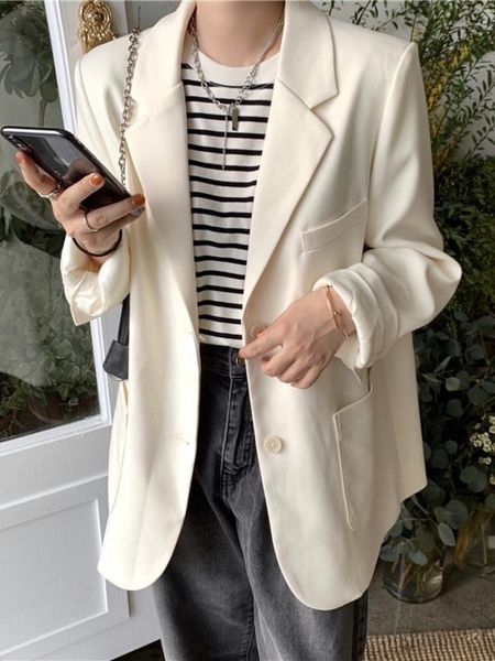 women's suits & blazers retro khaki blazer suit women solid colors single breasted casual office 2022 british style mid length commutew, White;black
women's suits & blazers retro khaki blazer suit women solid colors single breasted casual office 2022 british style mid length commutew, White;black