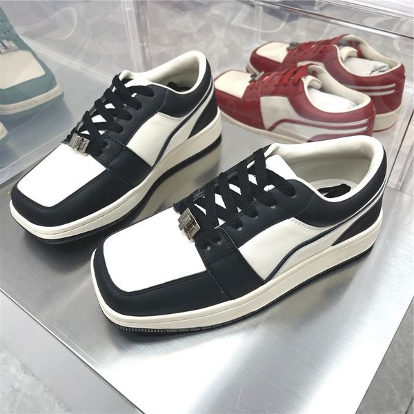 couples leisure sneakers boots splicing collision color square head low lace-up flat shoes, Black
couples leisure sneakers boots splicing collision color square head low lace-up flat shoes, Black
