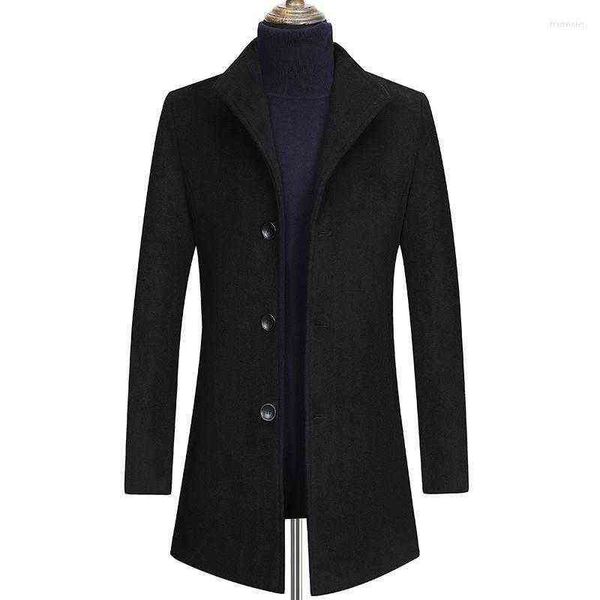 men's wool & blends 2022 winter woolen coat thickening / male business warm stand collar long sleeve big size trench jacket fran22 t220, Black
men's wool & blends 2022 winter woolen coat thickening / male business warm stand collar long sleeve big size trench jacket fran22 t220, Black