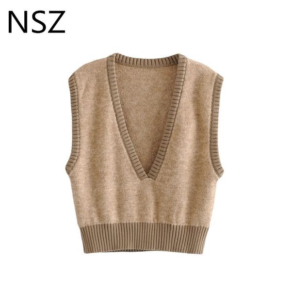 nsz women contrast color crop knitted sleeveless sweater deep v neck short vest knit tank waistcoat fall fashion y201128, Black;white
nsz women contrast color crop knitted sleeveless sweater deep v neck short vest knit tank waistcoat fall fashion y201128, Black;white