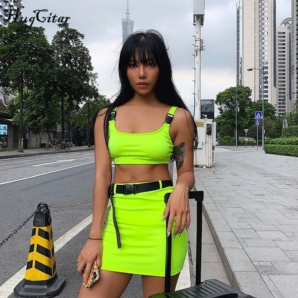 hugcitar buckle band camis skrit 2 two piece set summer women fashion belt patchwork neon green streetwear sets y200512, White
hugcitar buckle band camis skrit 2 two piece set summer women fashion belt patchwork neon green streetwear sets y200512, White