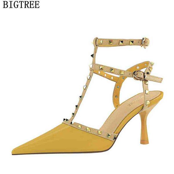 rivets slingback shoes high heels sandals women pumps summer patent leather ladies and220513, Black
rivets slingback shoes high heels sandals women pumps summer patent leather ladies and220513, Black