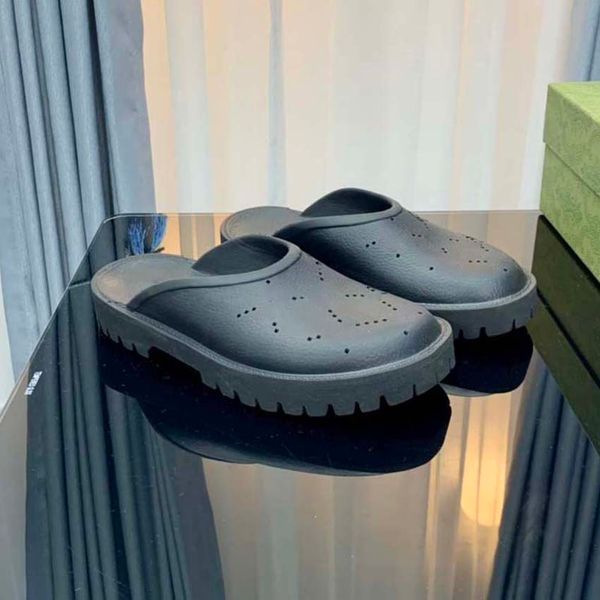 brand perforated slippers men women platform designer sandals wedge rubber cut-out slide transparent materials fashion beach flats shoes siz, Black
brand perforated slippers men women platform designer sandals wedge rubber cut-out slide transparent materials fashion beach flats shoes siz, Black