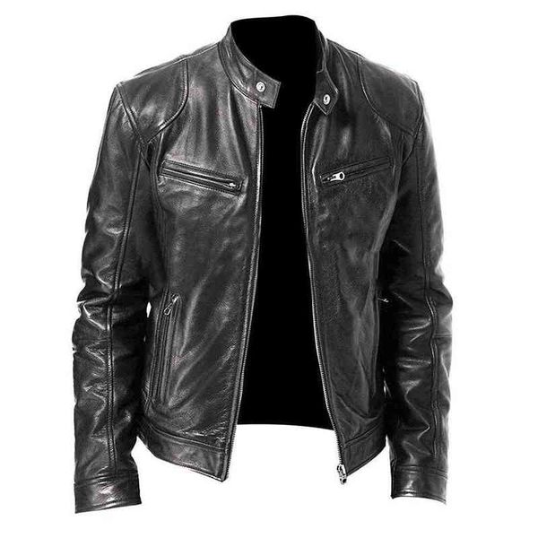 men jacket chic long sleeve stand collar faux leather zipper warm motorcycle jacket male coats fashion autumn winter l220801, Black;brown
men jacket chic long sleeve stand collar faux leather zipper warm motorcycle jacket male coats fashion autumn winter l220801, Black;brown