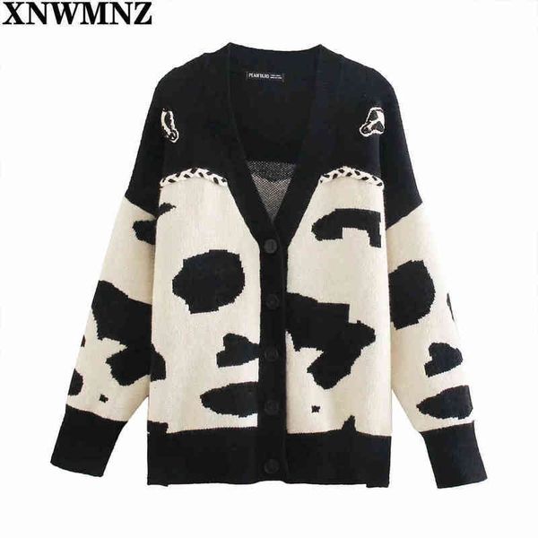 xnwmnz fashion oversized animal knitted cardigan sweater women vintage v neck long sleeve female loose outerwear chic 210513, White
xnwmnz fashion oversized animal knitted cardigan sweater women vintage v neck long sleeve female loose outerwear chic 210513, White