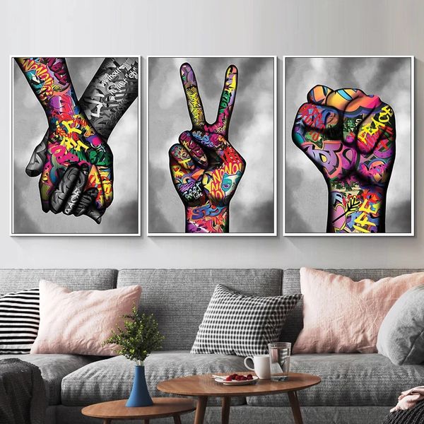 canvas painting graffiti art lover hand street art gesture posters and prints wall art picture for living room home decoration
canvas painting graffiti art lover hand street art gesture posters and prints wall art picture for living room home decoration